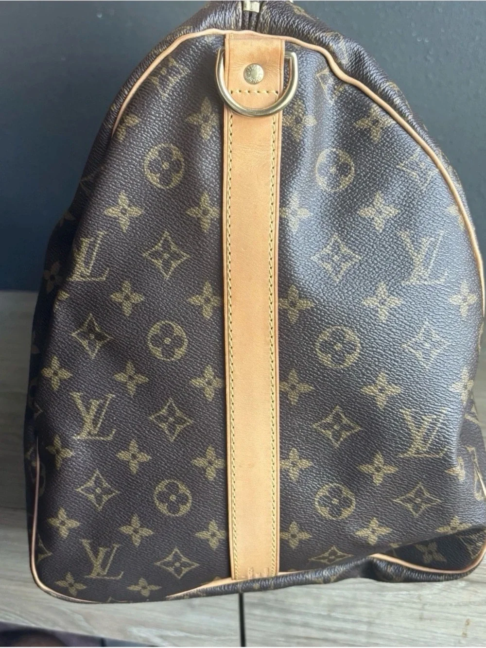 Auth LOUIS VUITTON Keepall Bandouliere 55 Monogram Canvas Duffel Bag JD Initial